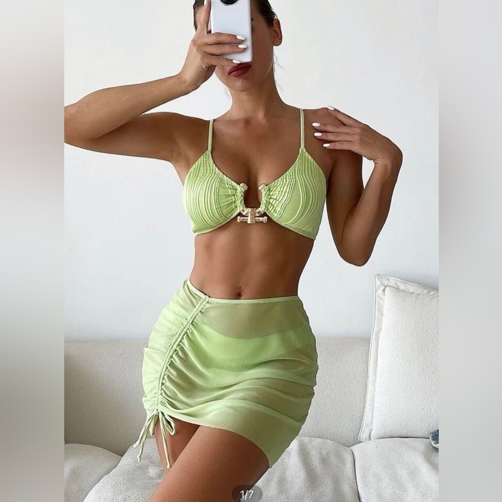 Green Bikini Set 3 Pieces